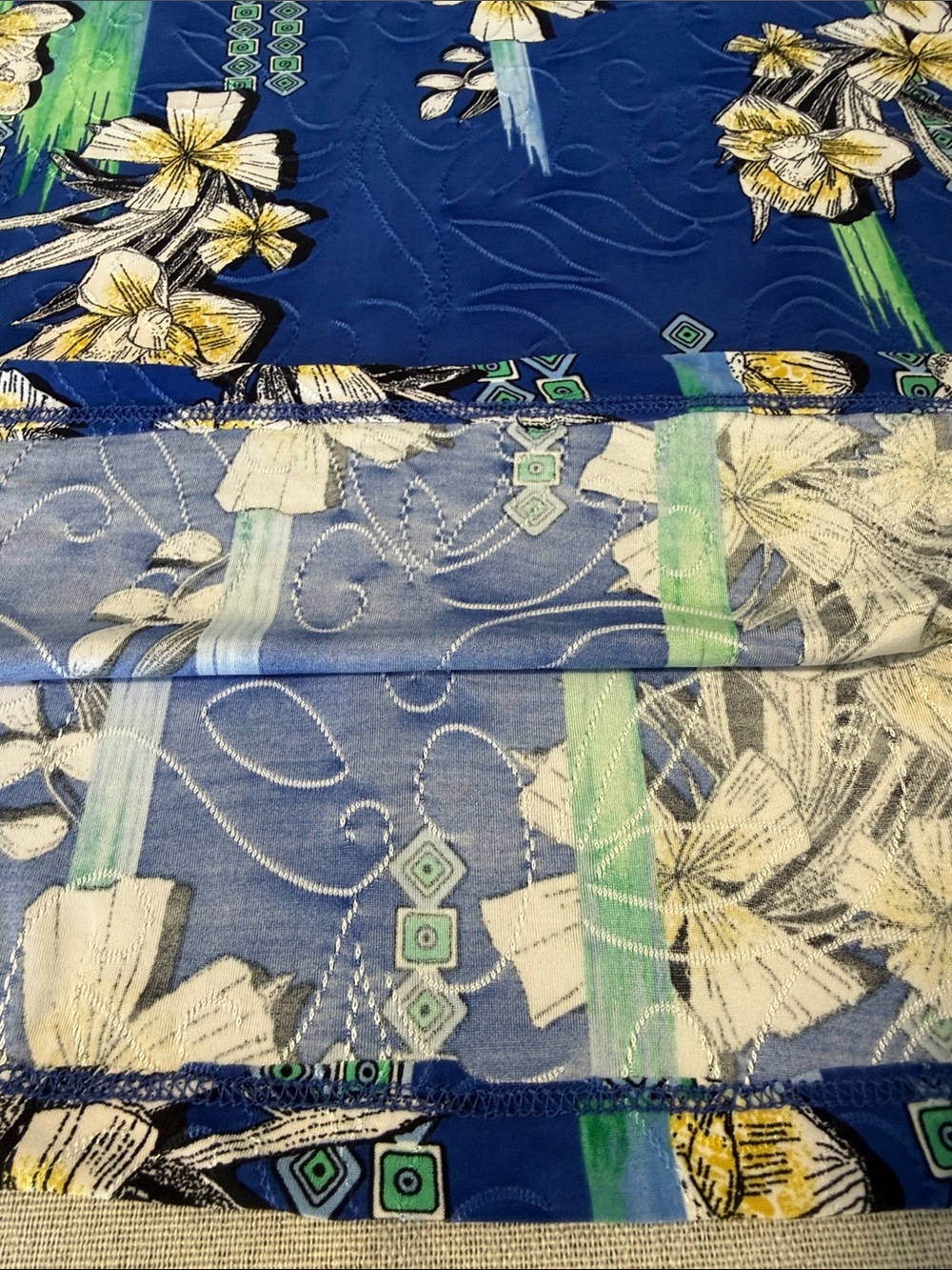 JM Collection Blue Floral 3/4 Sleeve Women’s Tunic Top PL - Picture 14 of 14
